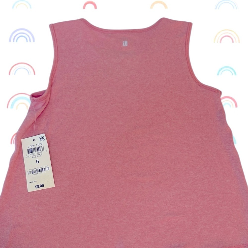 ID IDEOLOGY Toddler Girls Core Tank Top Wild Rose Size 5 - Picture 6 of 6